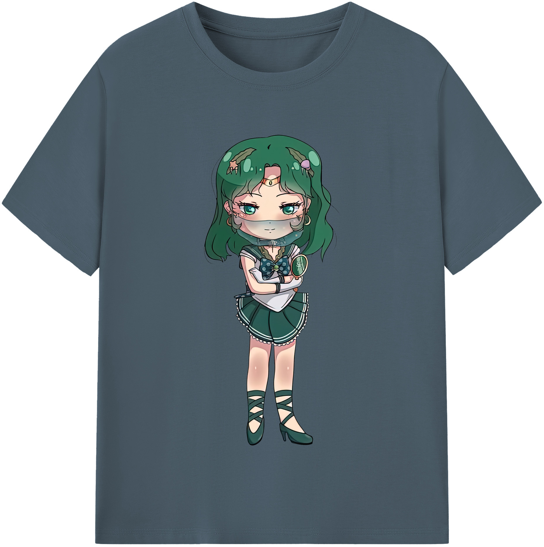 （画像用） 美少女戦士セーラームーン 海王 みちる（かいおう みちる） Sailor Moon Kaiou Michiru 綿100％半袖Tシャツ（フロントプリント）